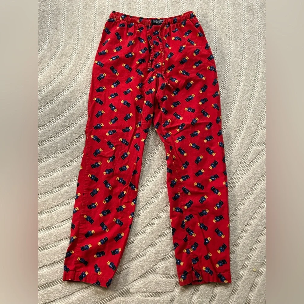 Polo Ralph Lauren Men’s Red Polo Bear Pajama Lounge Pants - S